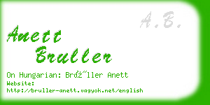 anett bruller business card